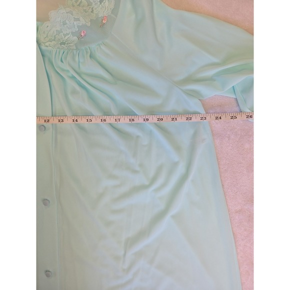 Vtg NWT! 1980's Shadowline Seafoam Green Nylon Babydoll Nightgown & Robe Set S - Picture 9 of 16